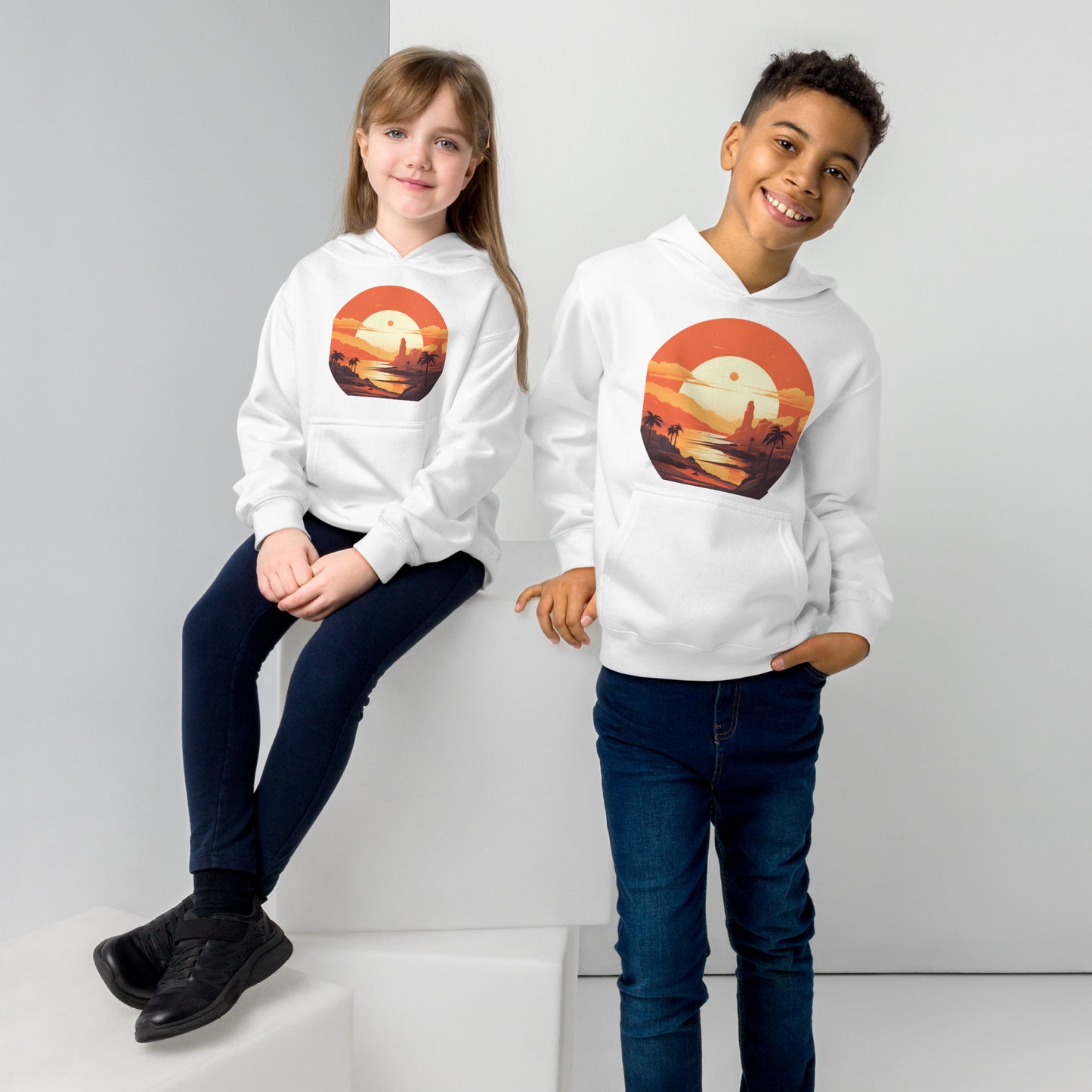 Desert Planet in a Far Away Galaxy kids Fleece Hoodie Var1