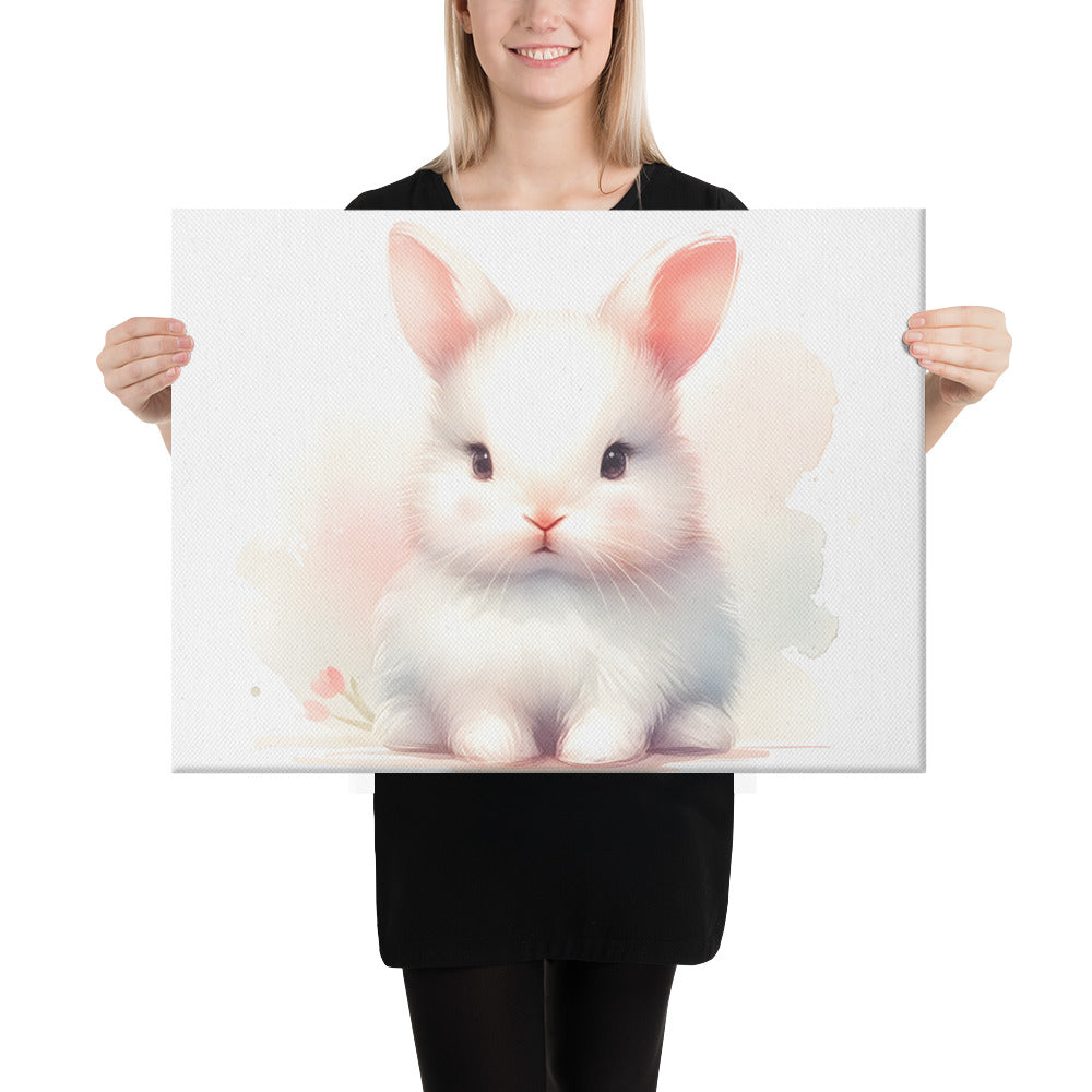 Baby Rabbit Bunny in Watercolors Canvas