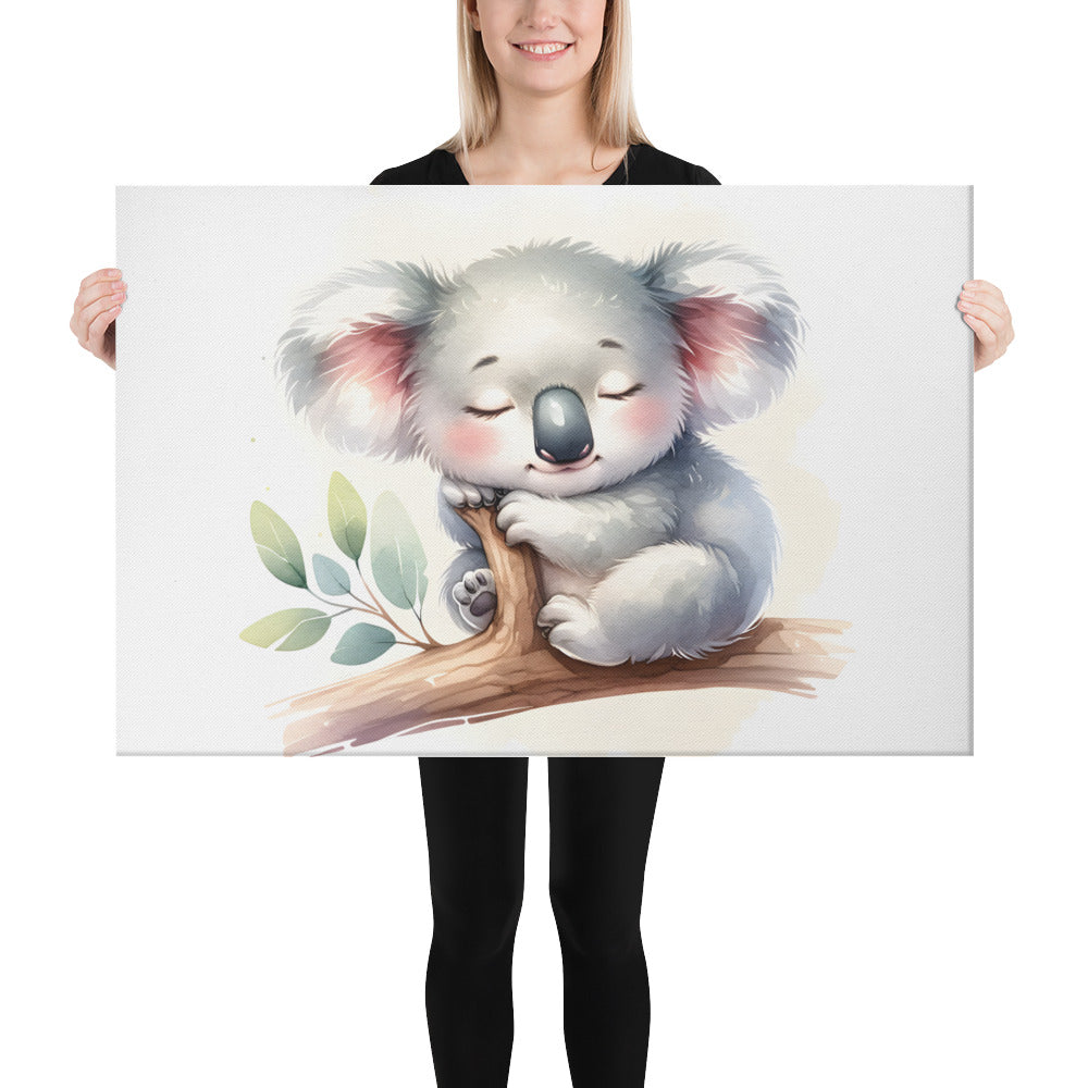 Baby Koala in Watercolors Canvas Print