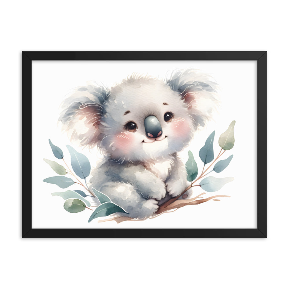 Baby Koala in Watercolors Framed Poster Var2