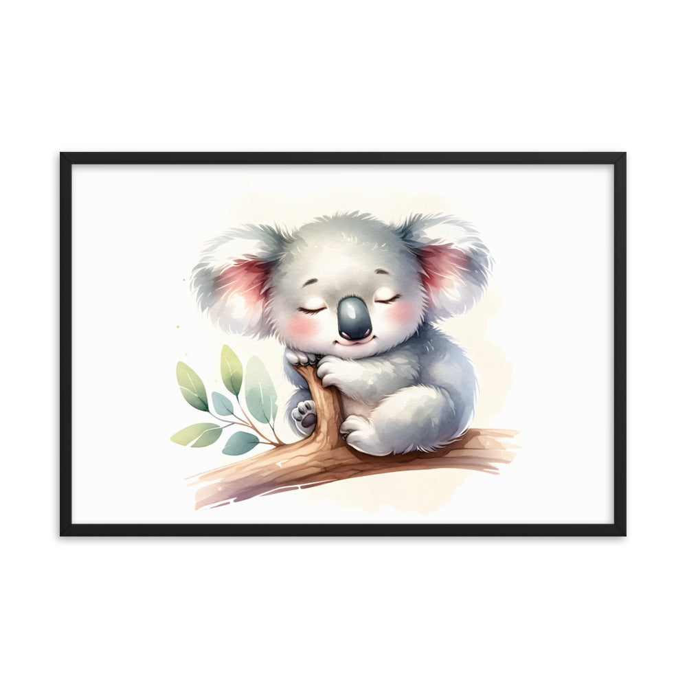 Baby Koala in Watercolors Framed Poster