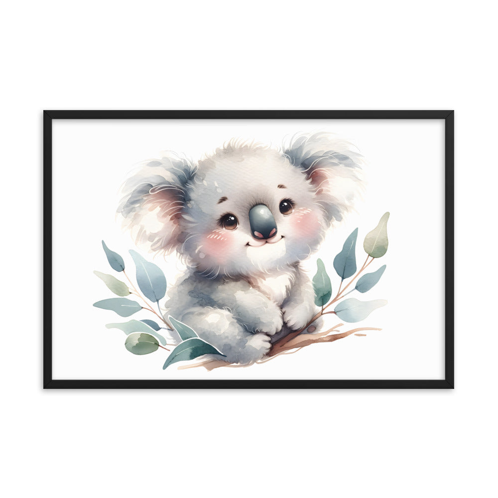 Baby Koala in Watercolors Framed Poster Var2