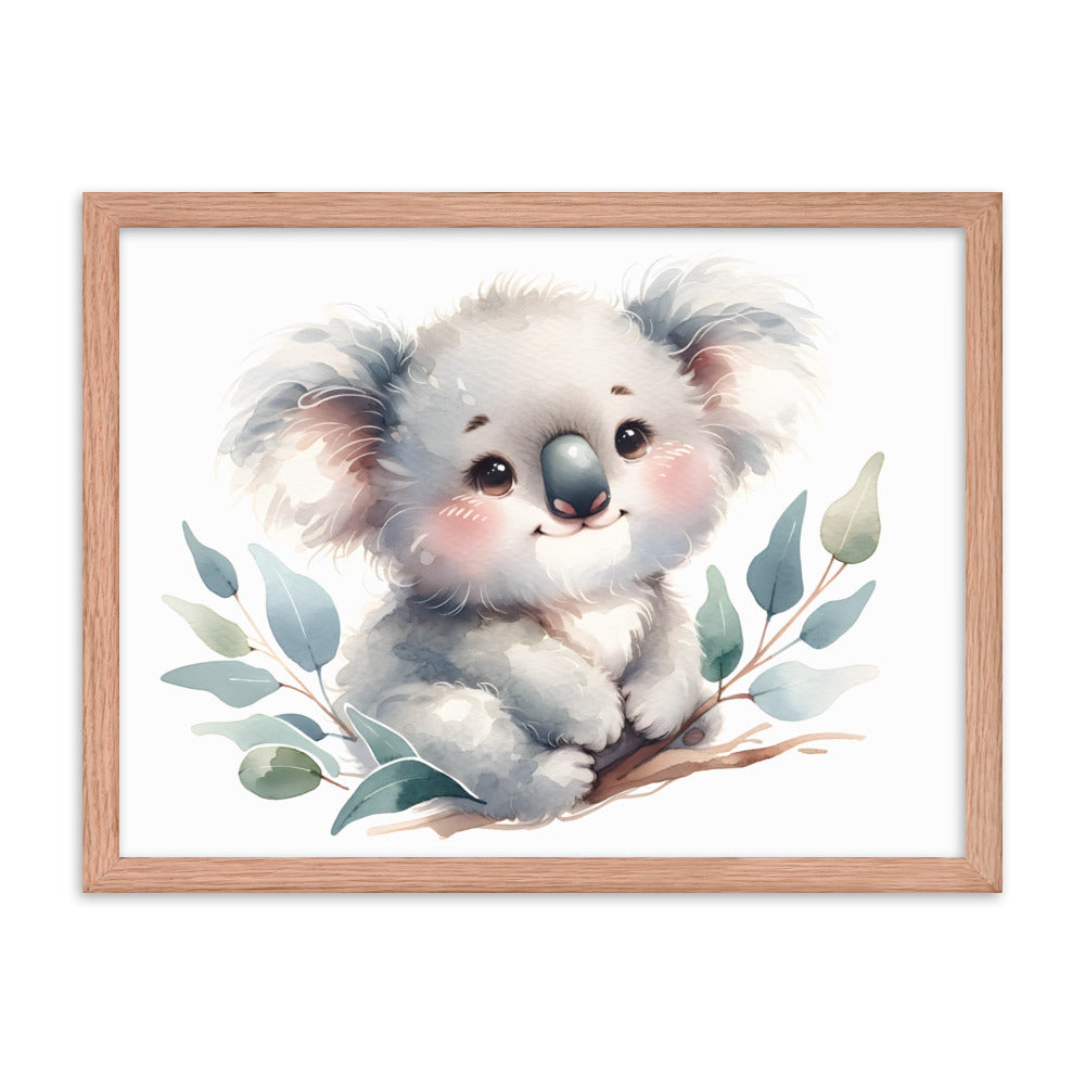 Baby Koala in Watercolors Framed Poster Var2