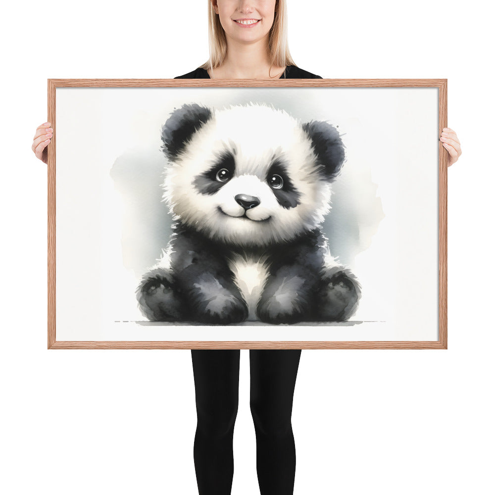 Baby Panda in Watercolors Framed Poster