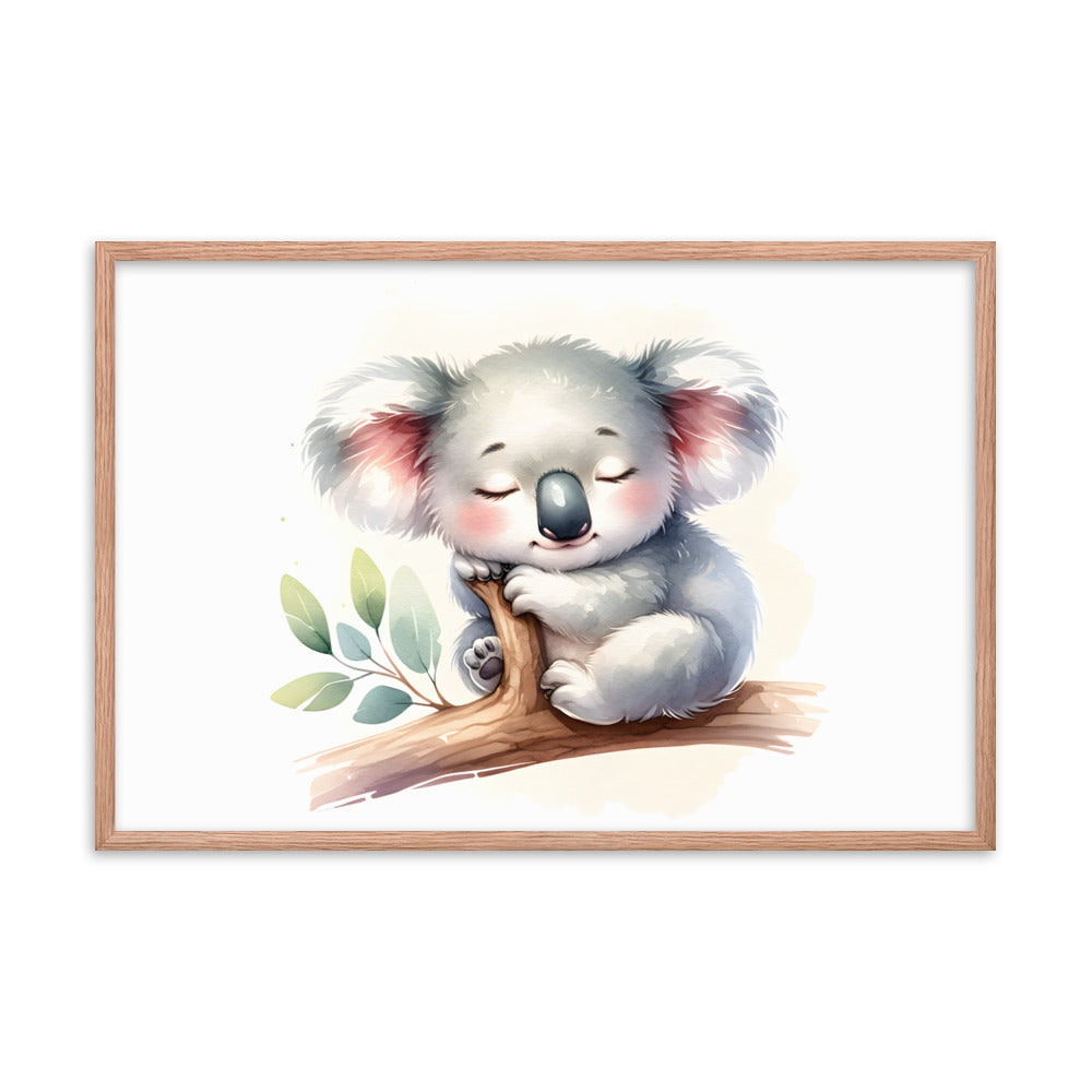 Baby Koala in Watercolors Framed Poster