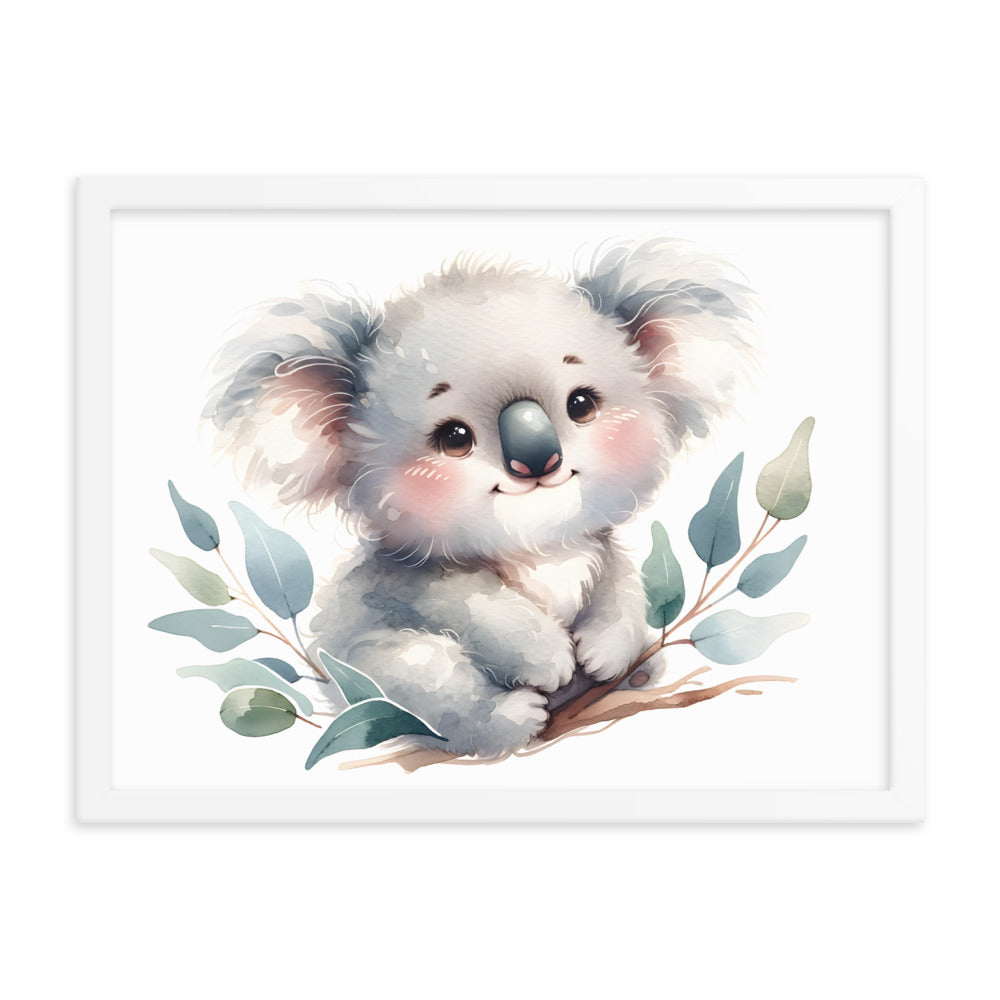 Baby Koala in Watercolors Framed Poster Var2