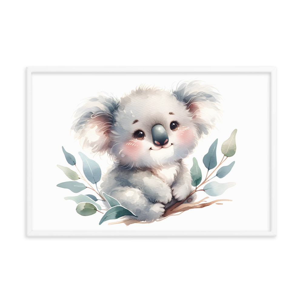 Baby Koala in Watercolors Framed Poster Var2