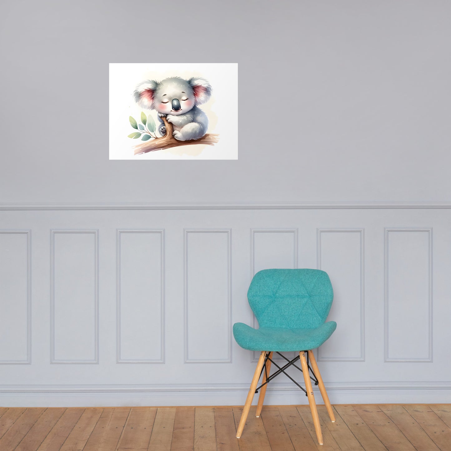 Baby Koala in Watercolors Poster