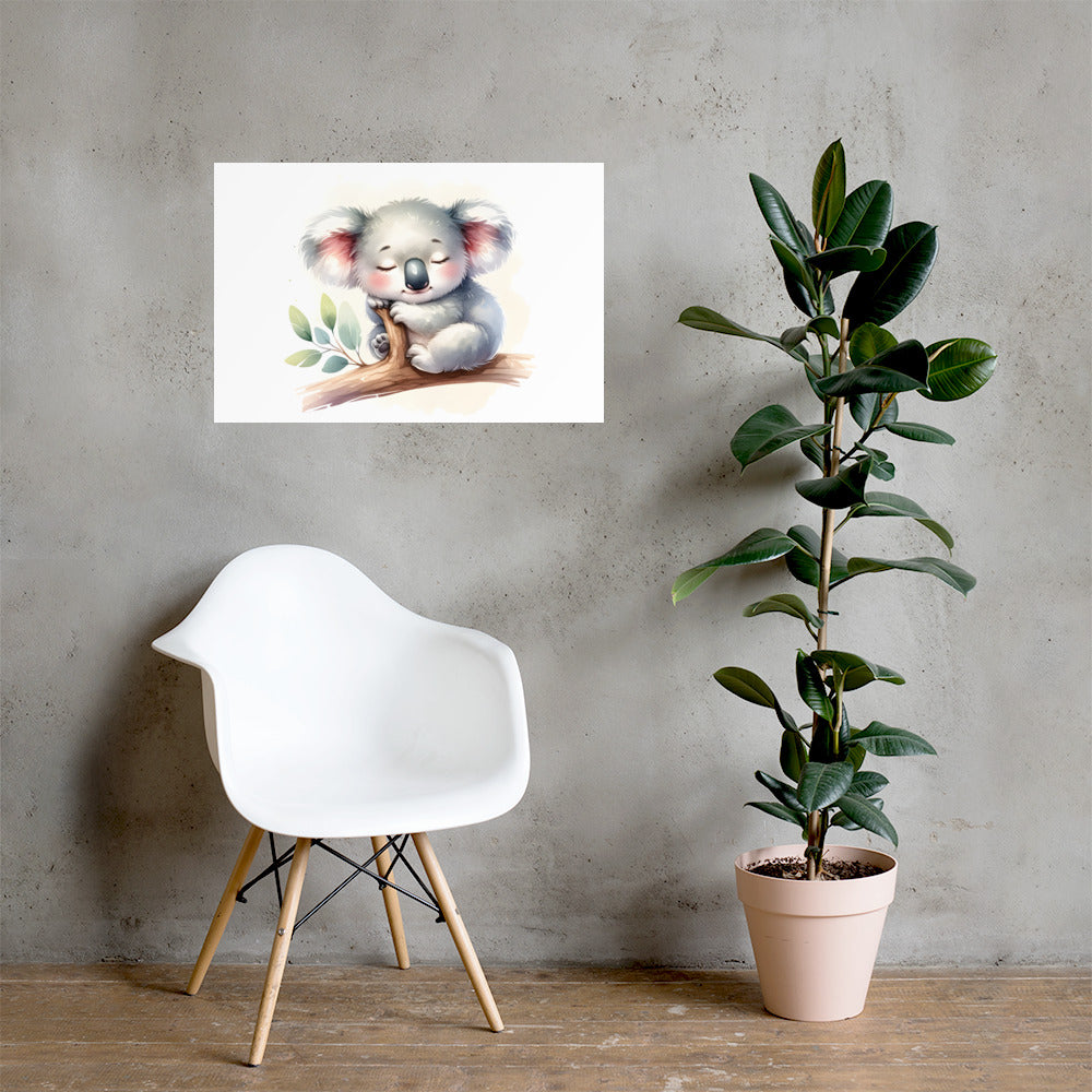 Baby Koala in Watercolors Poster