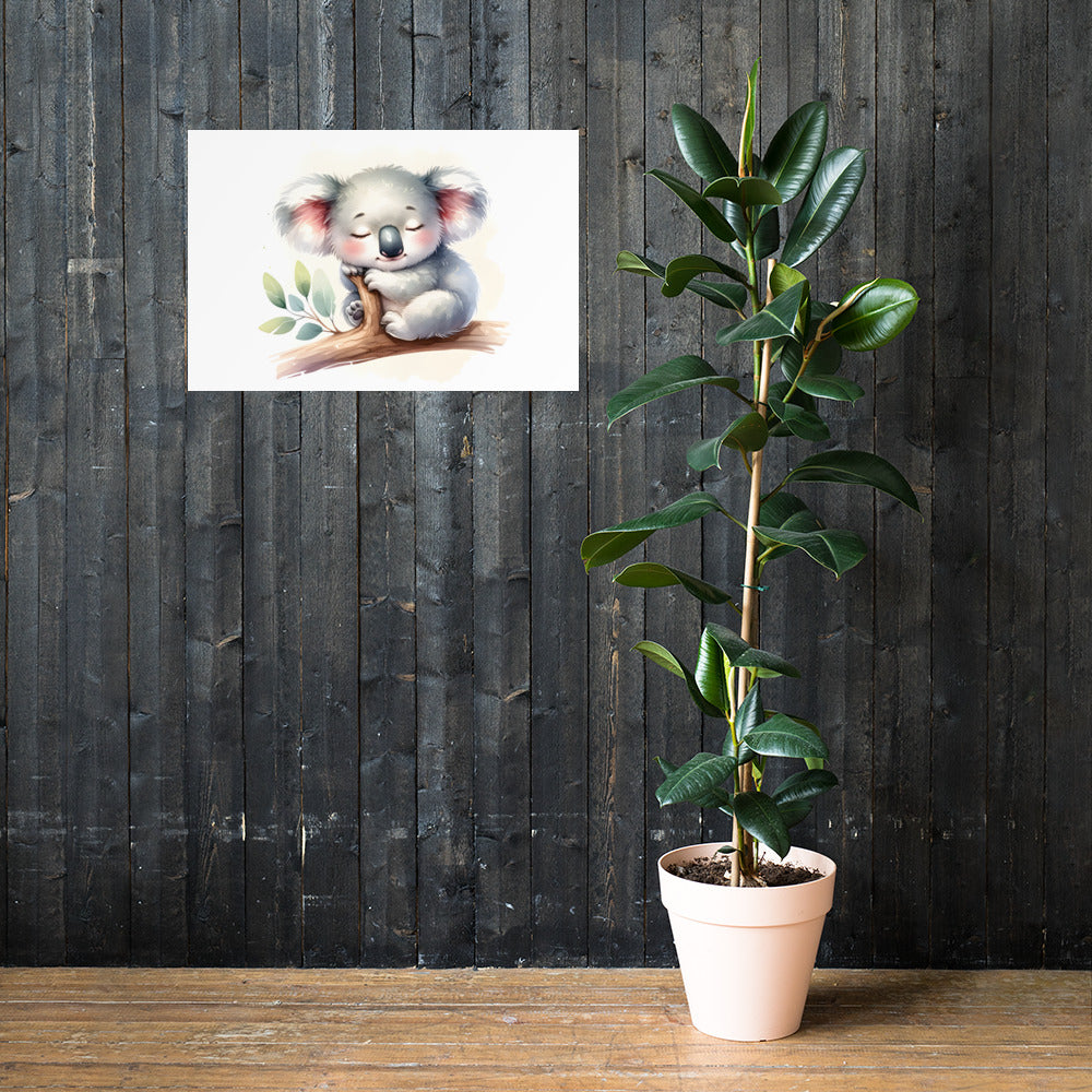 Baby Koala in Watercolors Poster