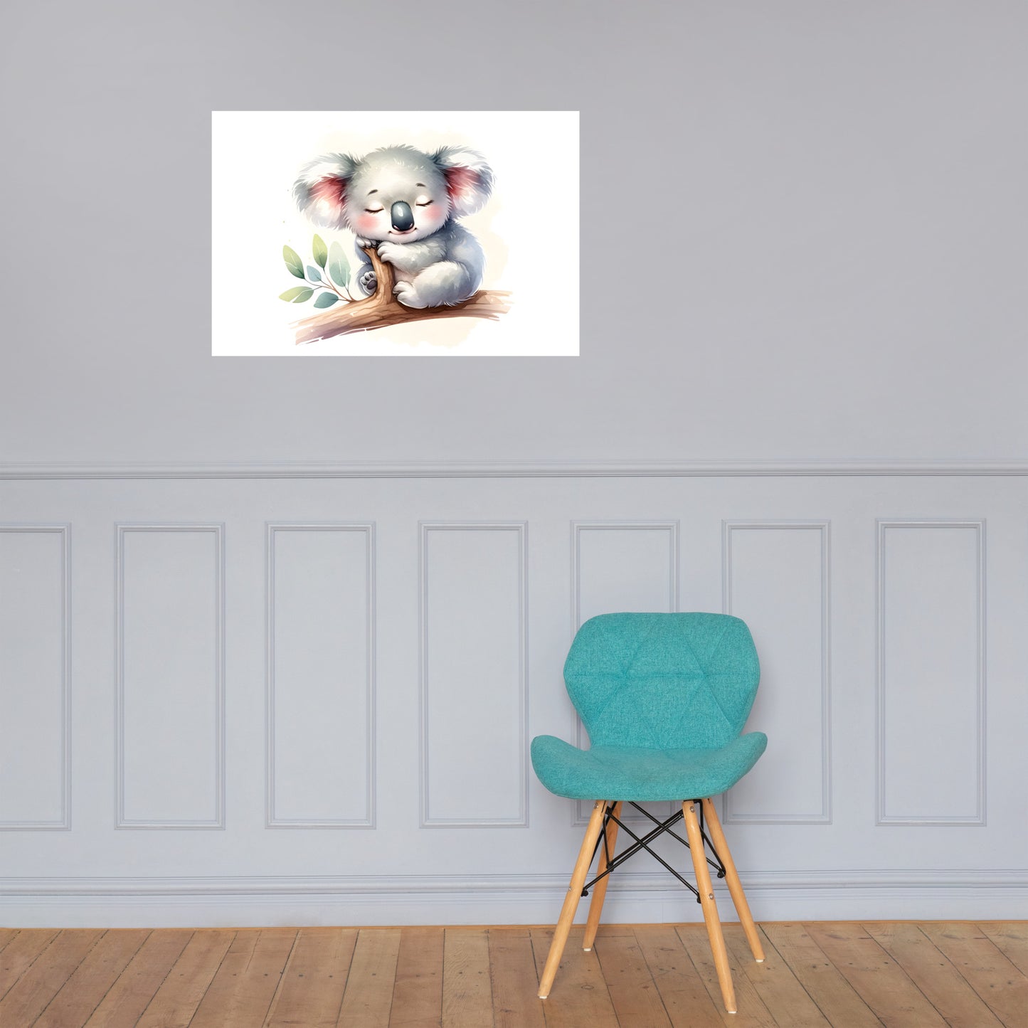 Baby Koala in Watercolors Poster