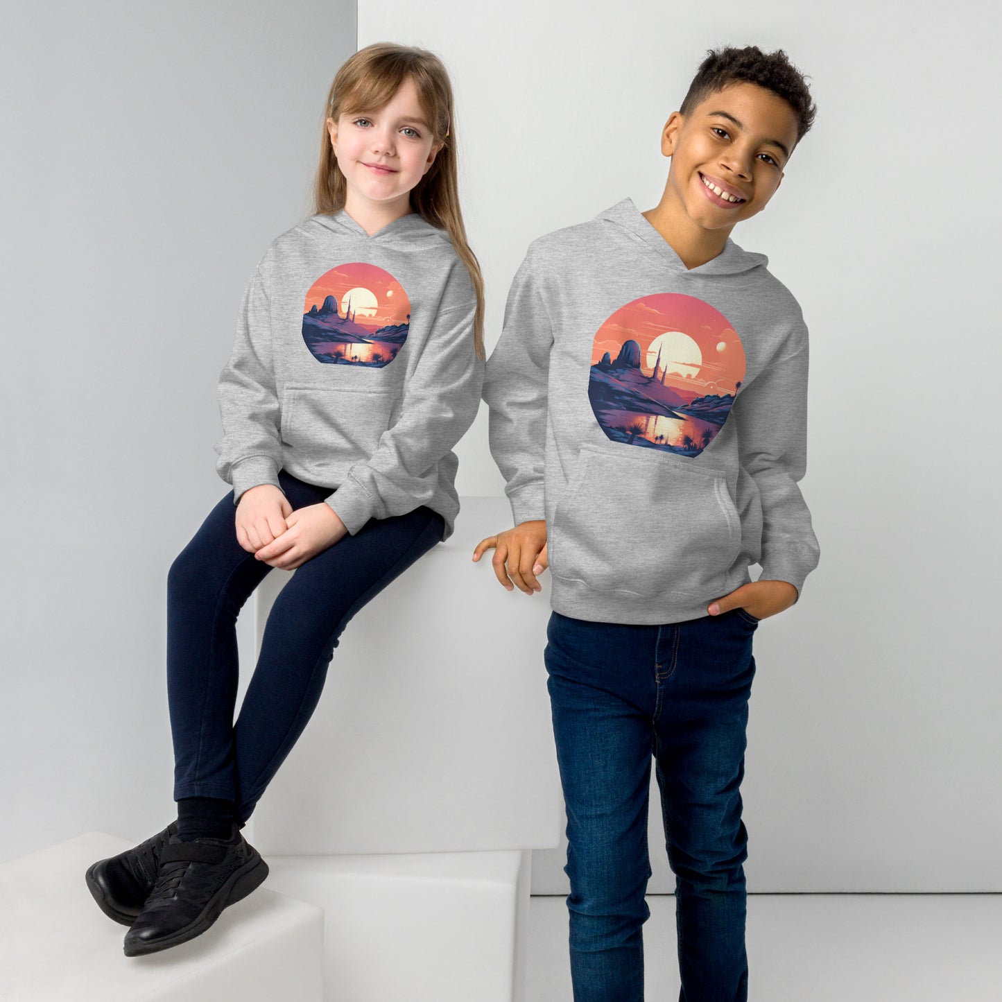 Desert Planet in a Far Away Galaxy Kids Fleece Hoodie Var2