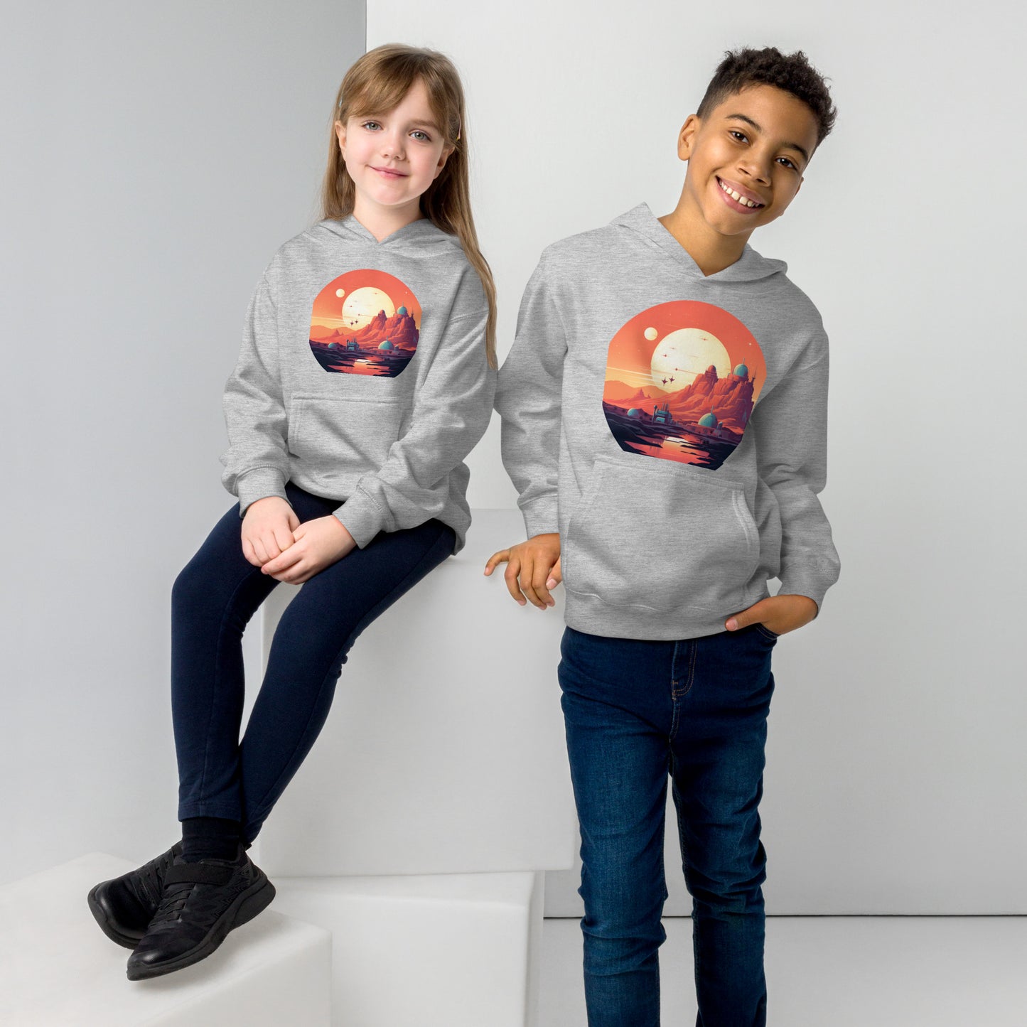 Desert Planet in a Far Away Galaxy Kids Fleece Hoodie Var3