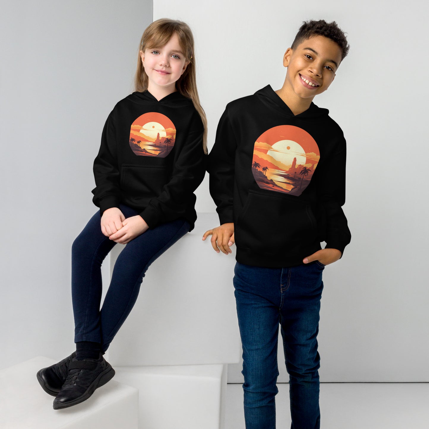 Desert Planet in a Far Away Galaxy kids Fleece Hoodie Var1