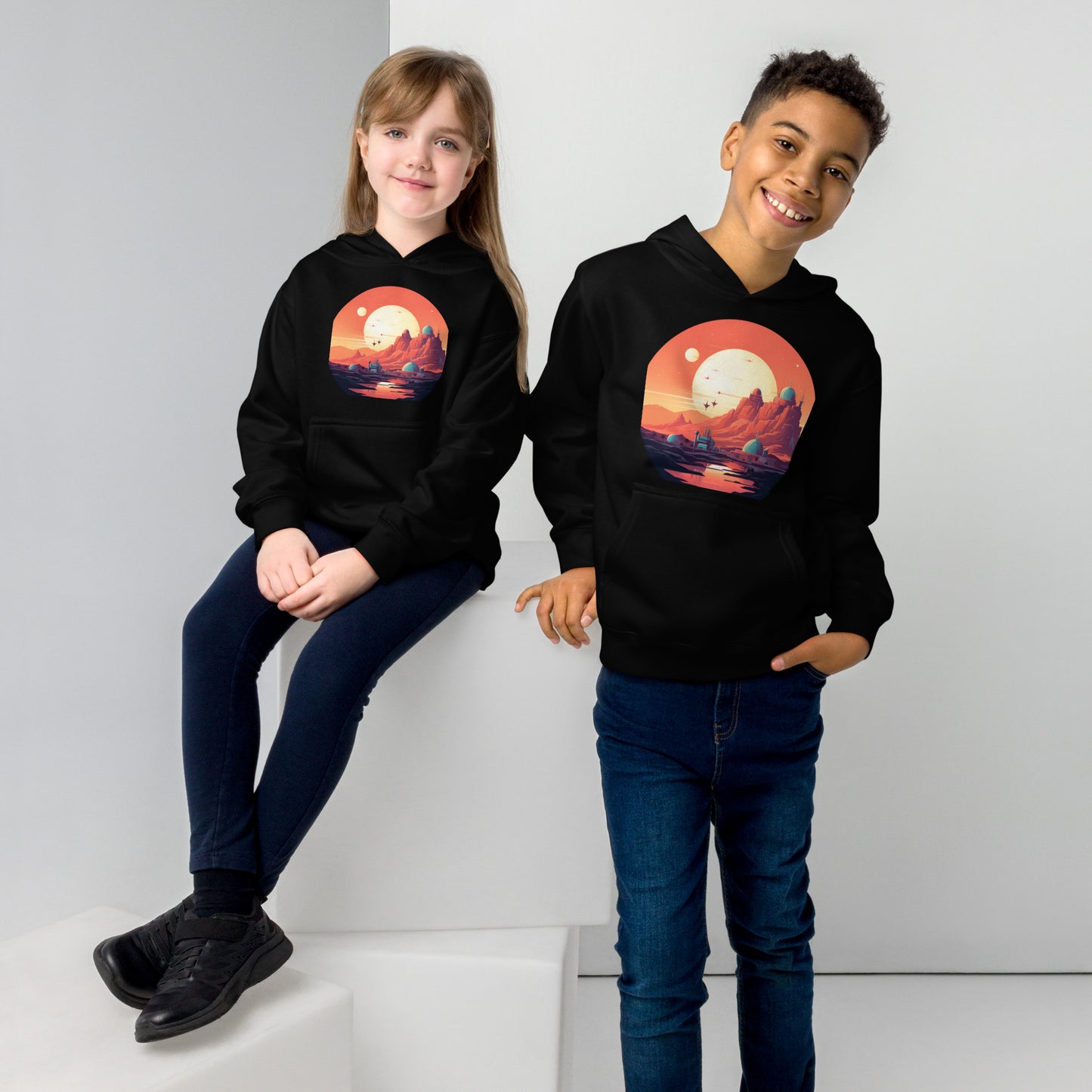 Desert Planet in a Far Away Galaxy Kids Fleece Hoodie Var3