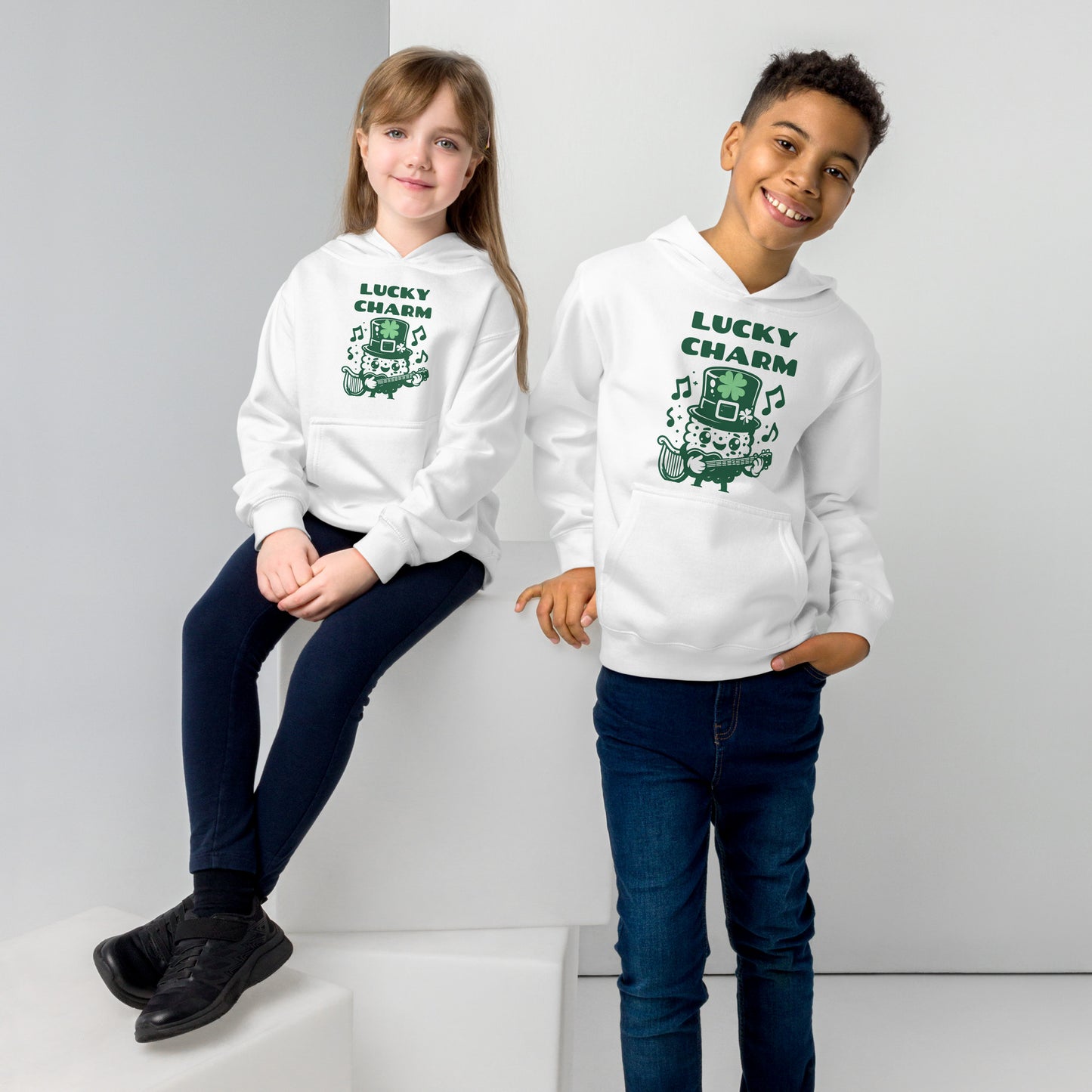 Lucky Charm St. Patrick's Day Kids fleece hoodie