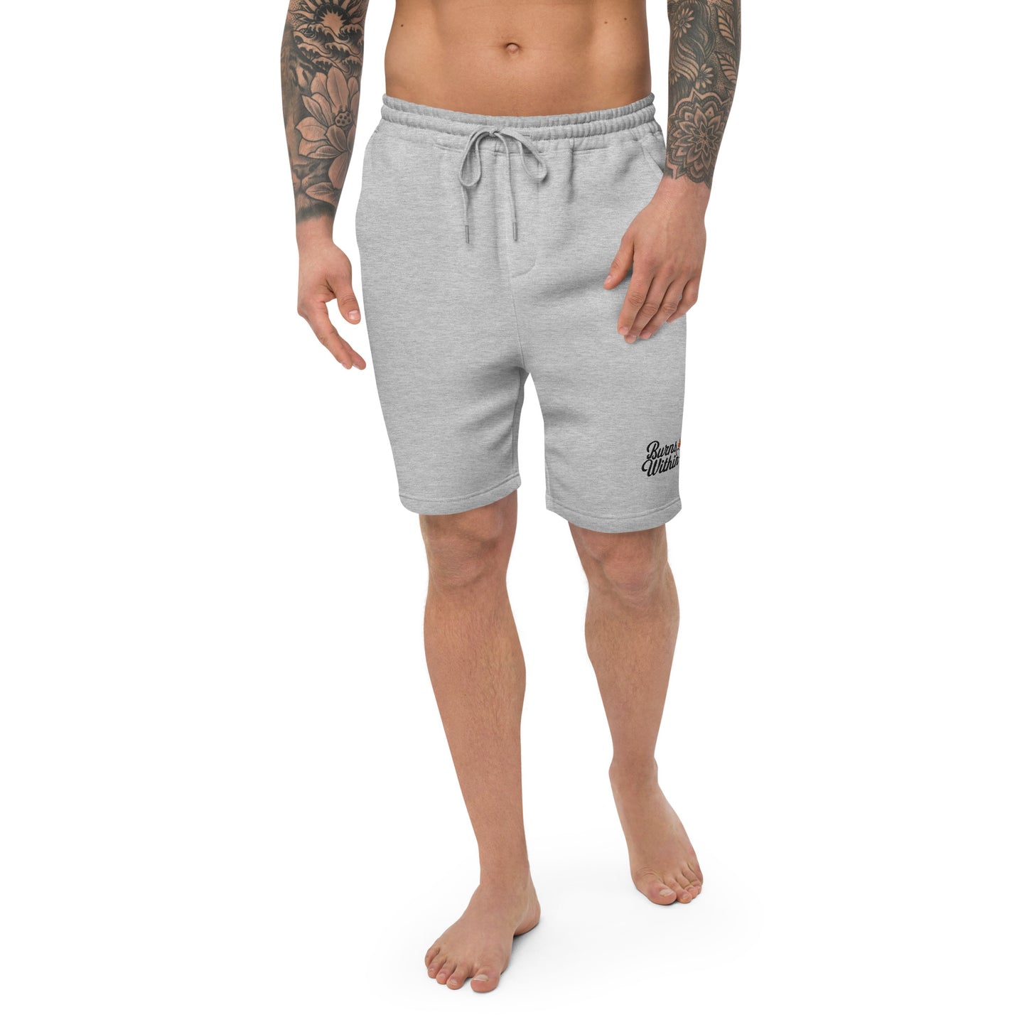 Burns Within Flaming Heart Men's fleece shorts