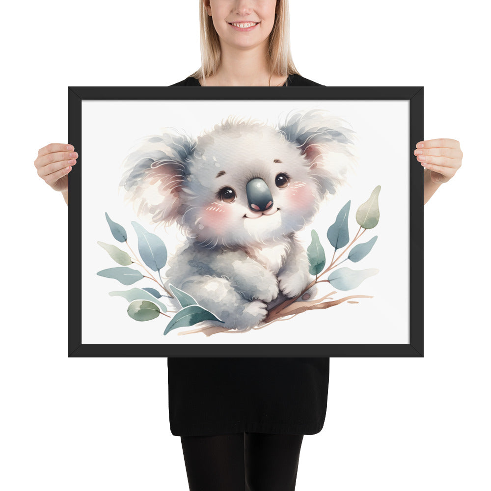 Baby Koala in Watercolors Framed Photo Paper Poster Var2