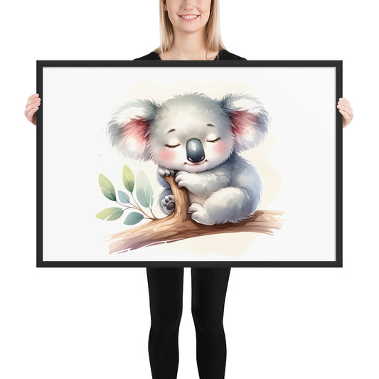 Baby Koala in Watercolors Framed Photo Paper Poster