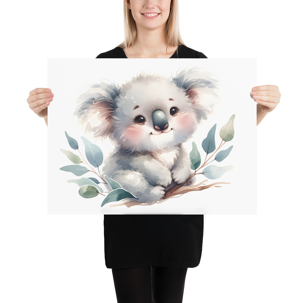 Baby Koala in Watercolors Photo Paper Poster