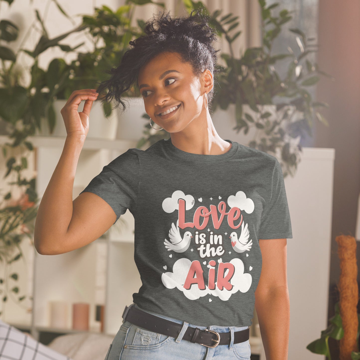 Love is in the Air Valentine's Day Short-Sleeve Unisex T-Shirt