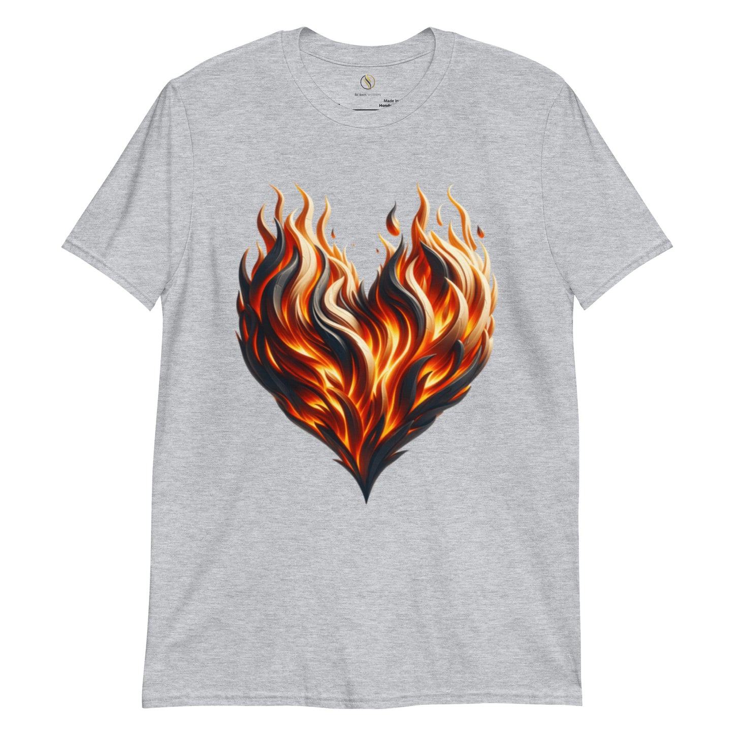 Flaming Heart Love Valentine's Day Short-Sleeve Unisex T-Shirt